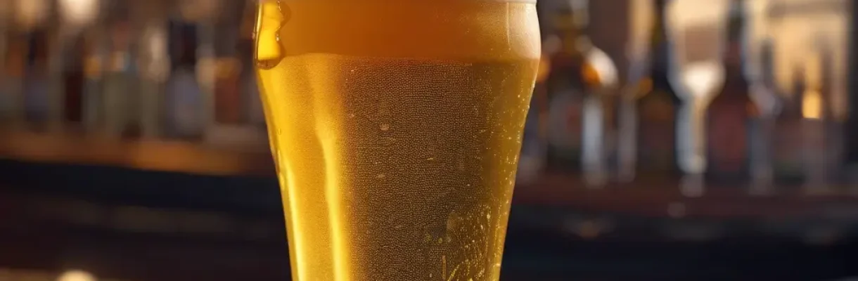 Beer on bar top counter.